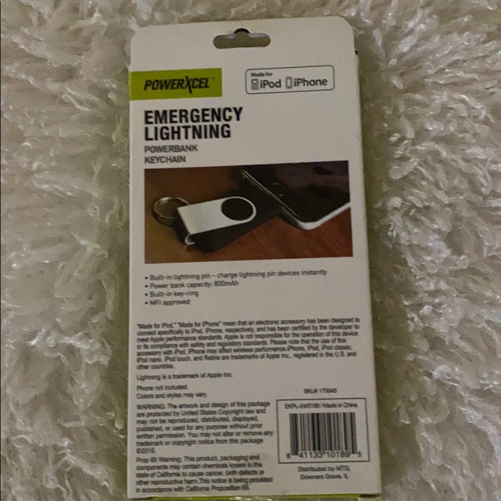 PowerXcel Emergency Micro USB Power Bank Keychain - Picture 2 of 4